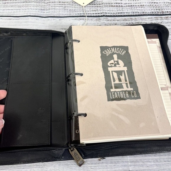 Vintage 1998 Shafmaster Amboldi Black Leather Office Day Planner Address Book - Picture 10 of 16